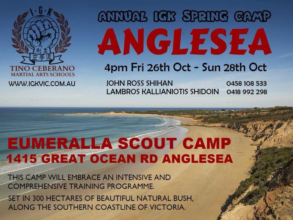 Spring Camp at Anglesea in 2018 for IGK Headquarters Victoria Oct 26th